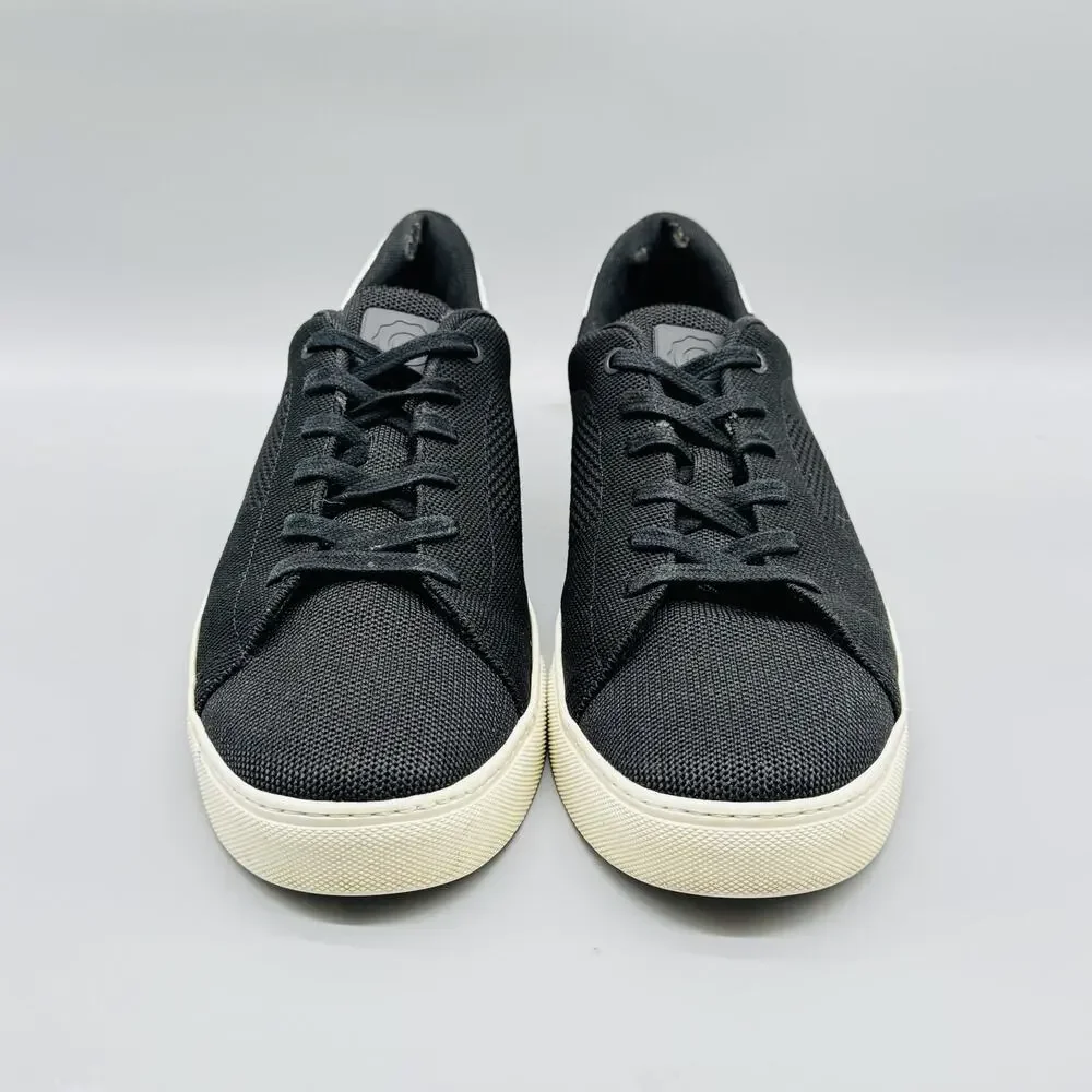 Greats Shoes Mens 10.5 Black White Knit Brooklyn Low Top Casual Lace Up Sneakers